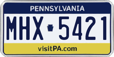 PA license plate MHX5421