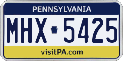 PA license plate MHX5425