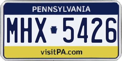 PA license plate MHX5426
