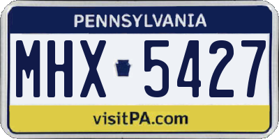 PA license plate MHX5427