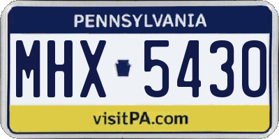 PA license plate MHX5430