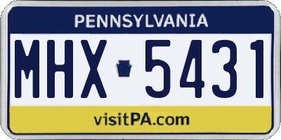 PA license plate MHX5431