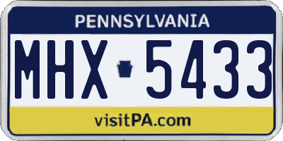 PA license plate MHX5433