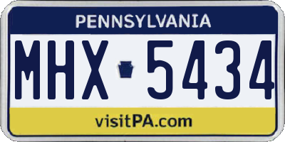 PA license plate MHX5434
