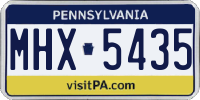 PA license plate MHX5435