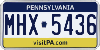 PA license plate MHX5436