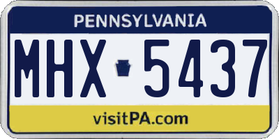 PA license plate MHX5437