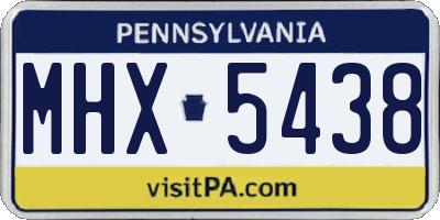 PA license plate MHX5438
