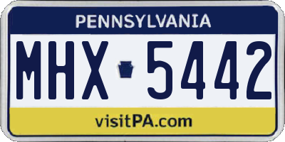 PA license plate MHX5442