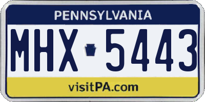 PA license plate MHX5443
