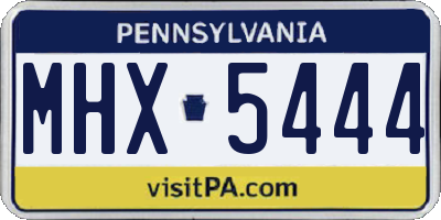 PA license plate MHX5444