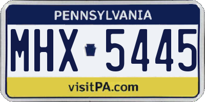 PA license plate MHX5445
