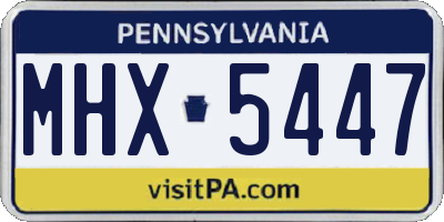 PA license plate MHX5447