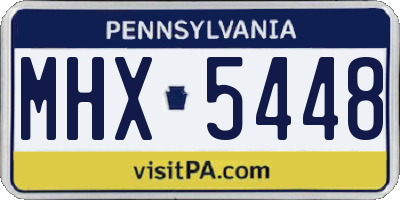 PA license plate MHX5448