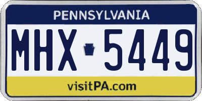 PA license plate MHX5449