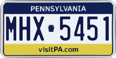 PA license plate MHX5451