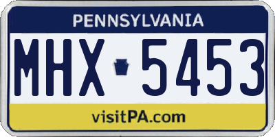 PA license plate MHX5453