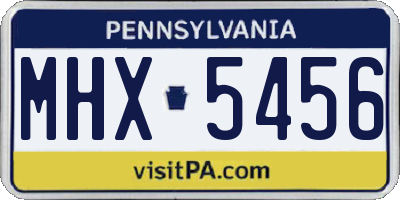 PA license plate MHX5456