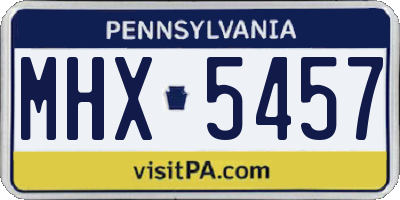 PA license plate MHX5457