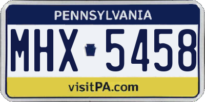 PA license plate MHX5458