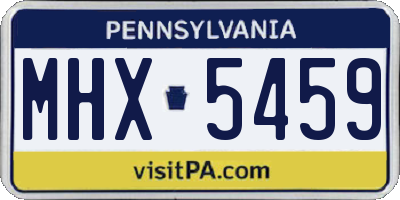 PA license plate MHX5459