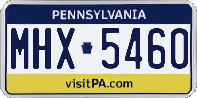 PA license plate MHX5460