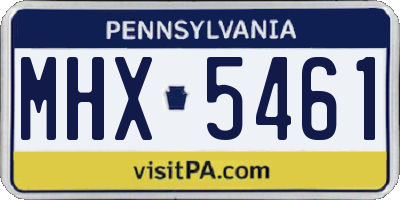 PA license plate MHX5461