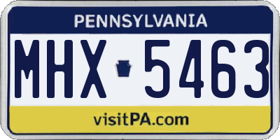 PA license plate MHX5463
