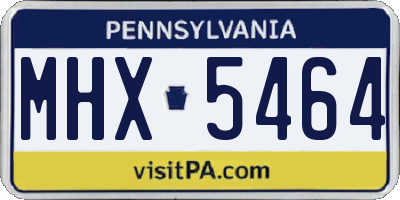 PA license plate MHX5464