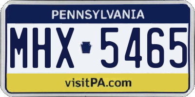 PA license plate MHX5465