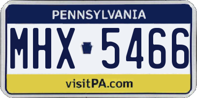 PA license plate MHX5466