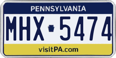 PA license plate MHX5474