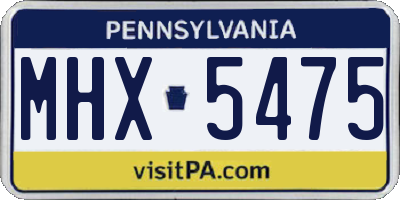 PA license plate MHX5475