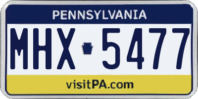 PA license plate MHX5477