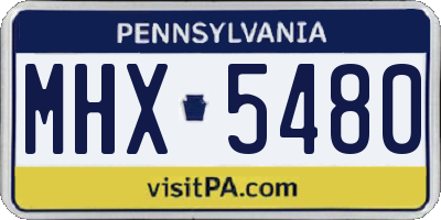 PA license plate MHX5480