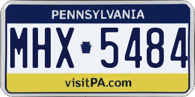 PA license plate MHX5484