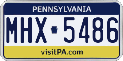 PA license plate MHX5486