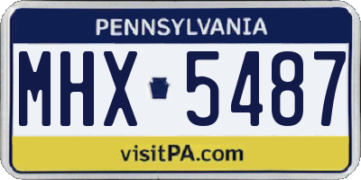 PA license plate MHX5487