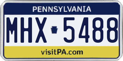PA license plate MHX5488