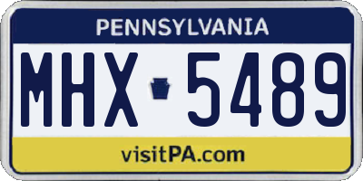 PA license plate MHX5489
