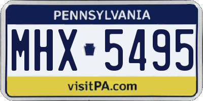 PA license plate MHX5495