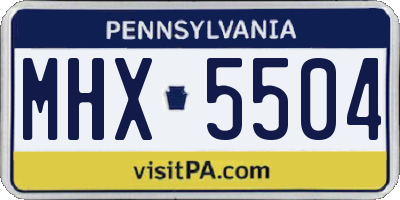 PA license plate MHX5504