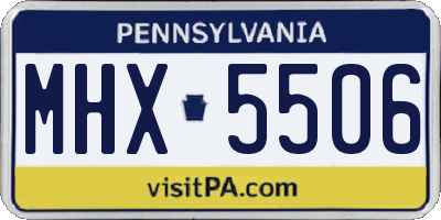 PA license plate MHX5506