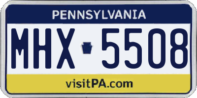 PA license plate MHX5508