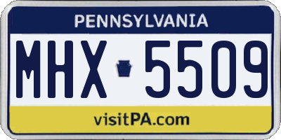 PA license plate MHX5509