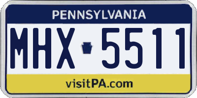 PA license plate MHX5511