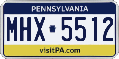 PA license plate MHX5512
