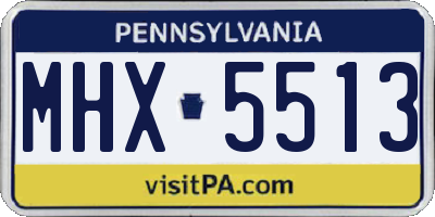 PA license plate MHX5513
