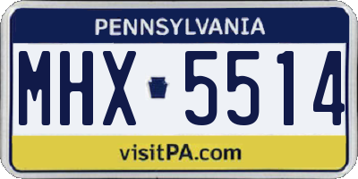 PA license plate MHX5514