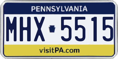 PA license plate MHX5515